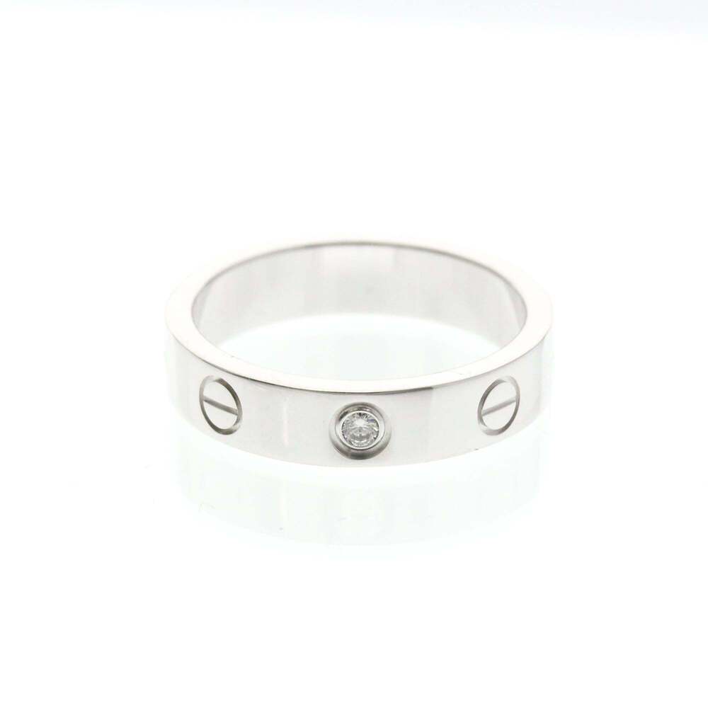 CARTIER 18k Silver Diamond Love Ring